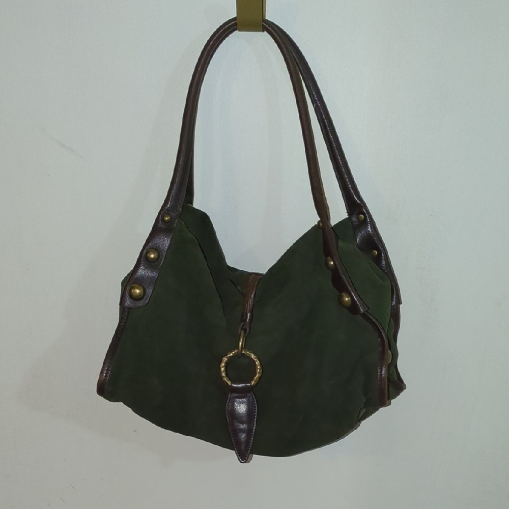 Elegant Green Leather Shoulder Bag